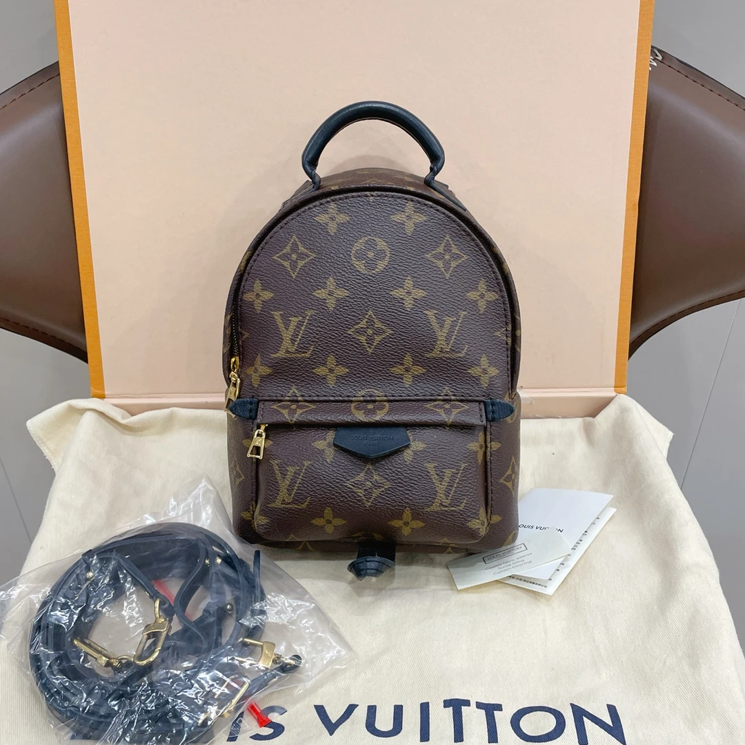 95新 LouisVuitton/路易威登 经典老花mini双肩包