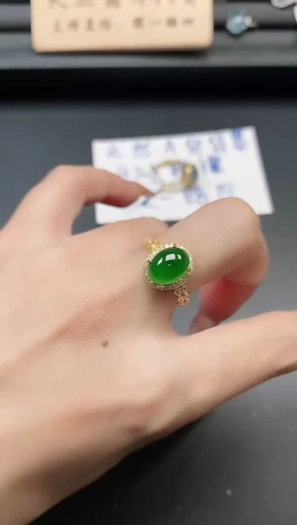 银S925镶嵌戒指翡翠11