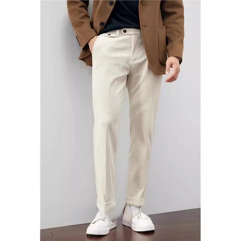 仓石一树潮牌雪尼尔商务休闲裤男士冬季新款韩版时尚痞帅直筒长裤