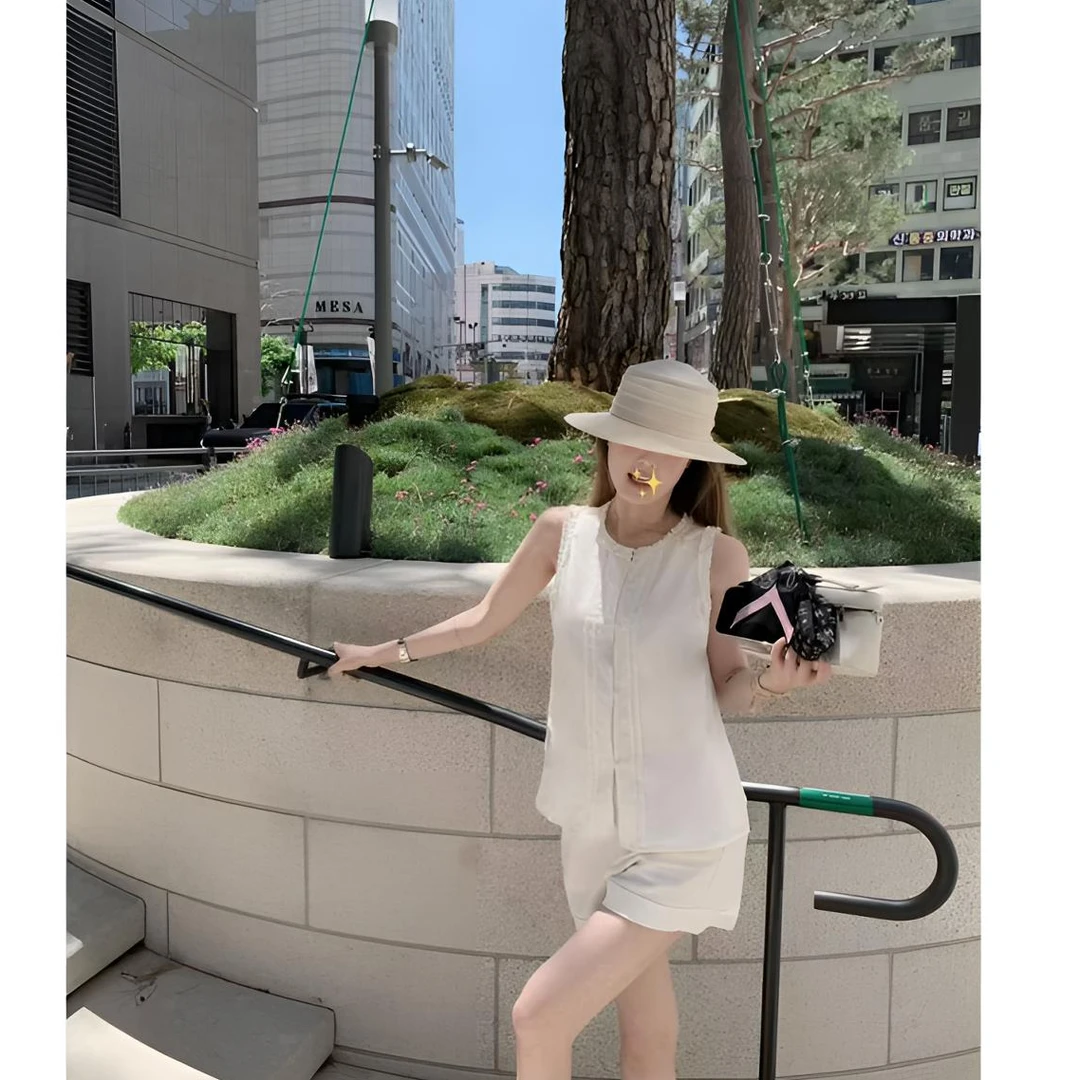 糯糯蓝色/白色短袖上衣  5092-736