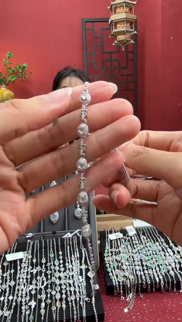 银S925镶嵌手链翡翠002987r/手链