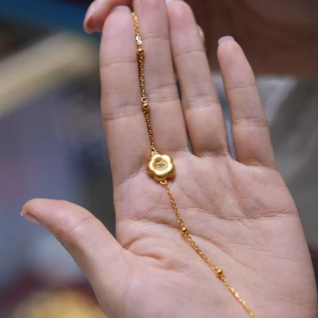 【巧玲专属】足金999桃花金珠手链 经典时尚百搭 4.92