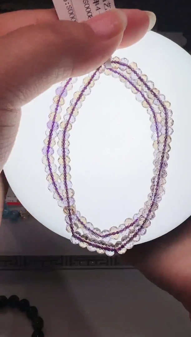 水晶手串未镶嵌紫黄晶手串4-5m+多样性发一M50266X
