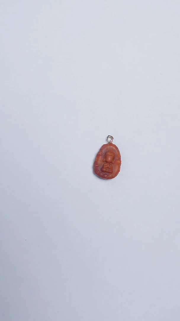 南红玛瑙18K金镶嵌颈饰保山南红吊坠