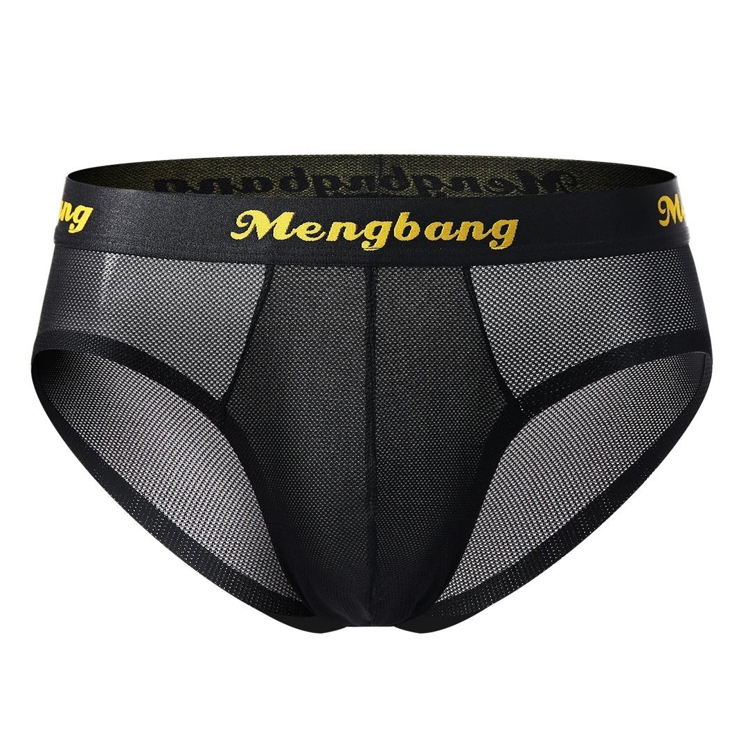 梦邦夏季无痕男士冰丝内裤男三角裤性感运动网眼透气短裤空调裤