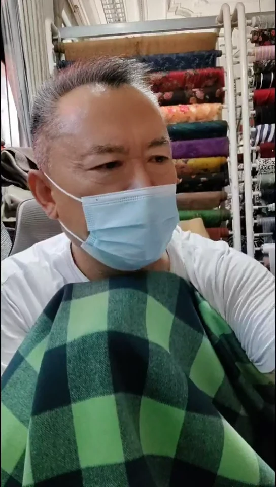 薄荷蓝绿大格子图案布料