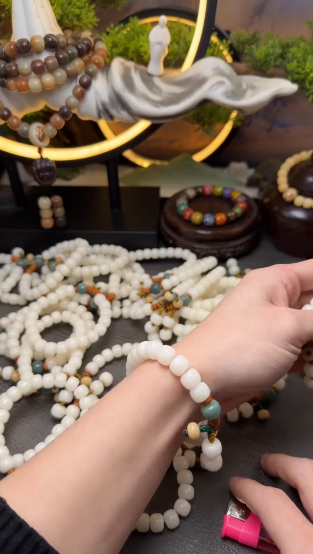 【闪购商品】菩提根/象牙果手串白玉菩提8*10桶珠