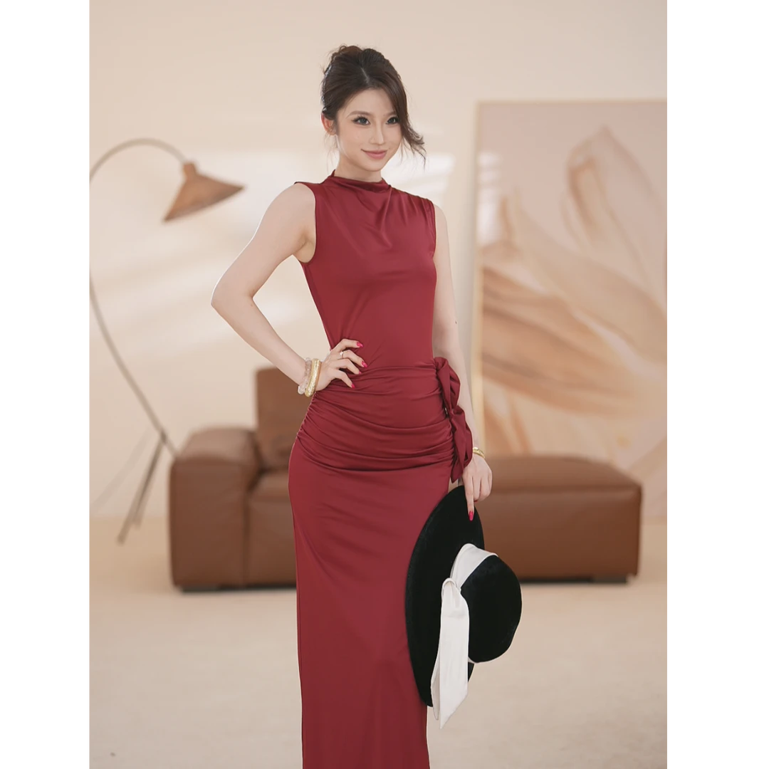 【UU】法式夏季气质名媛风高级感无袖修身显瘦复古连衣裙M245