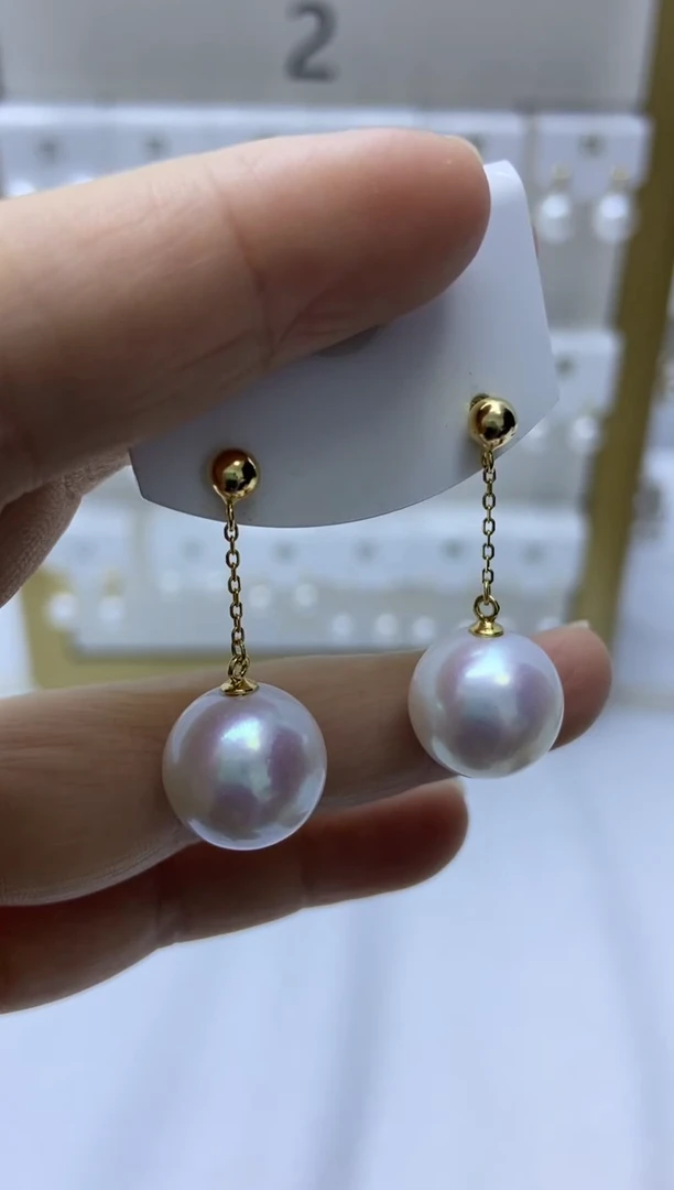 18K金镶嵌耳饰淡水珍珠126