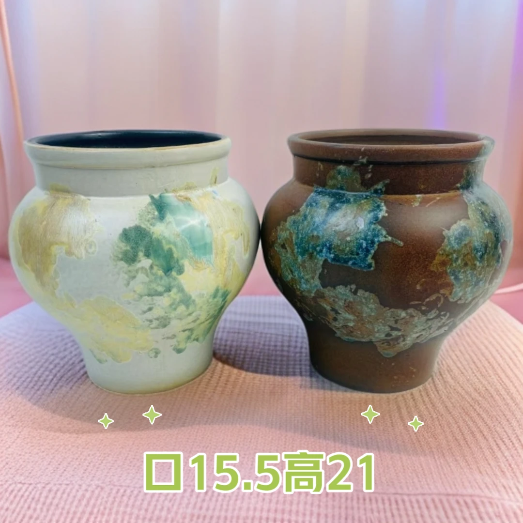 4010大号复古风高圆盆法师老桩飘枝多肉植物花盆粗陶绿植人工烧制