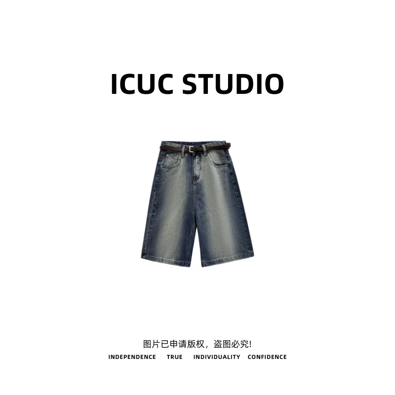 ICUC定制-【自在松弛】夏季新款韩版显瘦百搭牛仔五分裤9007