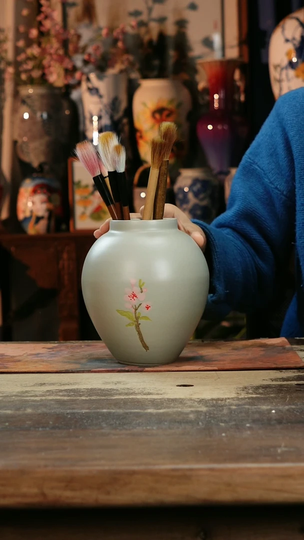 【闪购商品】瓷片景德镇纯手工釉下彩精品花瓶