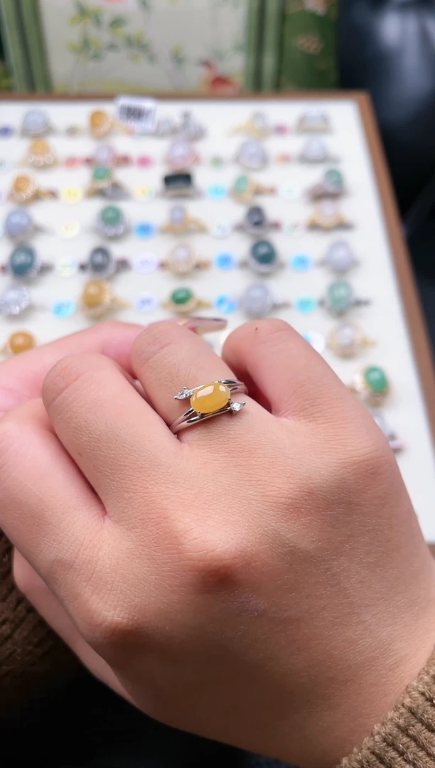 【闪购商品】翡翠戒指银S925镶嵌天然A货翡翠戒指