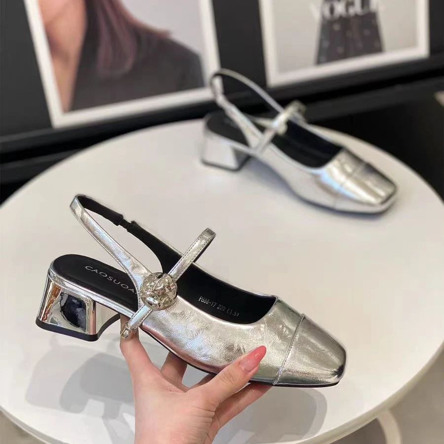 886-17 新款法式气质百搭时尚粗跟包头凉鞋