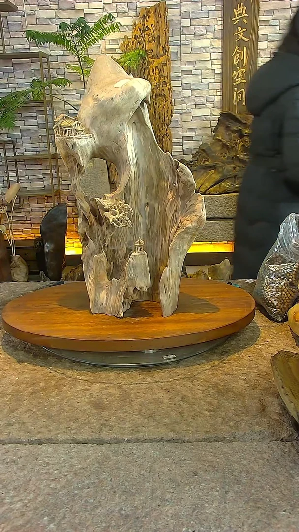 木香樟木山水摆件