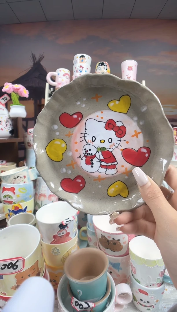 【闪购商品】景德镇手工手绘高温釉下彩陶瓷碟