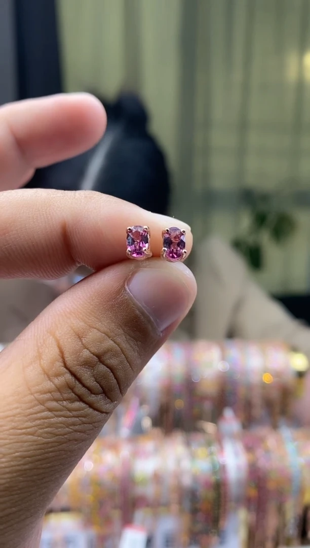 【闪购商品】碧玺耳钉银S925镶嵌616161551