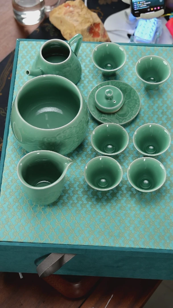 【闪购商品】套组泥梅子青 龙腾瑞气 茶具