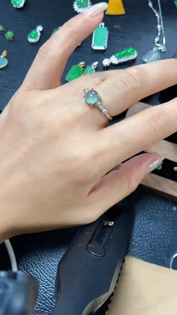 银S925镶嵌戒指翡翠1514