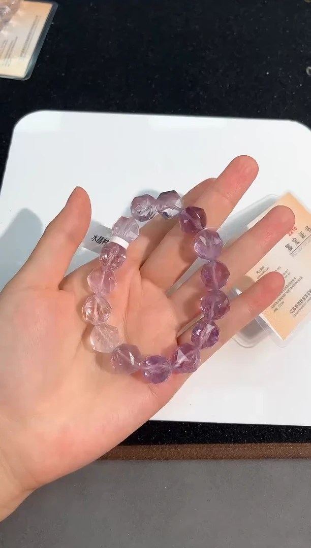 水晶手链未镶嵌20号紫水星角切单圈13mm