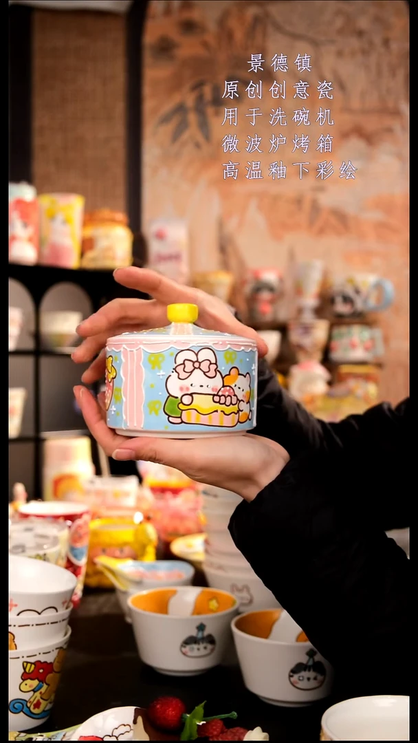 摆件陶旺的可以陶瓷手工手绘设计师款