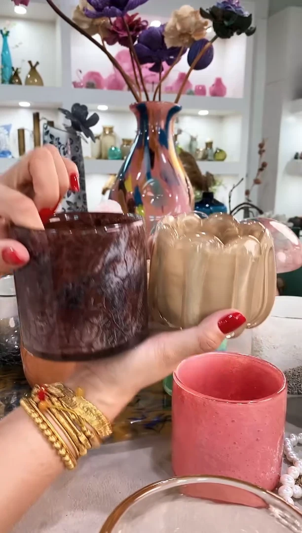 那****开慕忆家手作琉璃花瓶一对