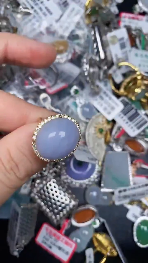 银S925镶嵌戒指翡翠2090