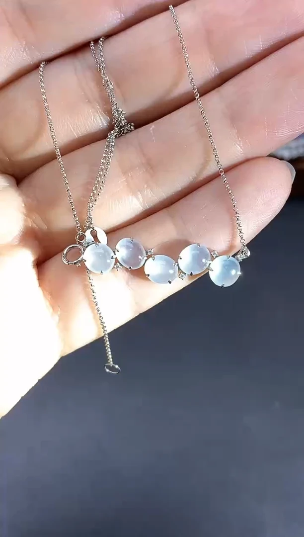 颈饰18K金镶嵌翡翠346-中国好珍宝