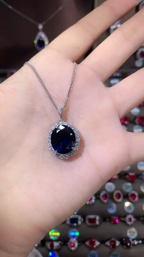 无吊坠925银皇家蓝色吊坠