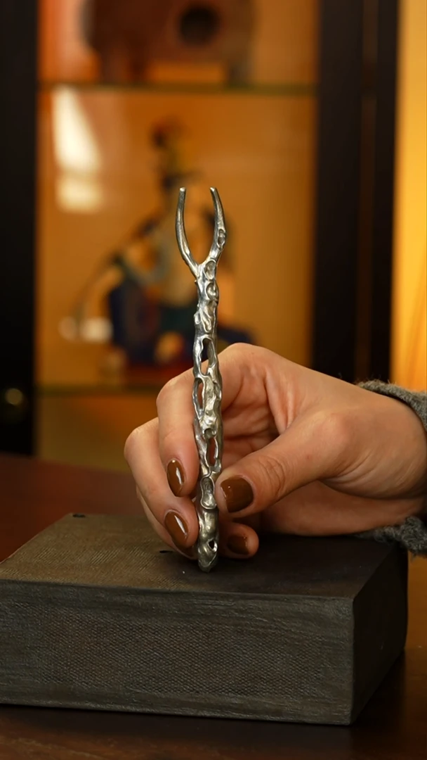 纯锡枯木壶叉....