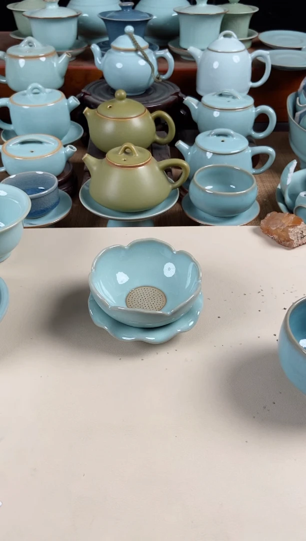 【闪购商品】其他微瑕莲花茶漏汝瓷原矿釉