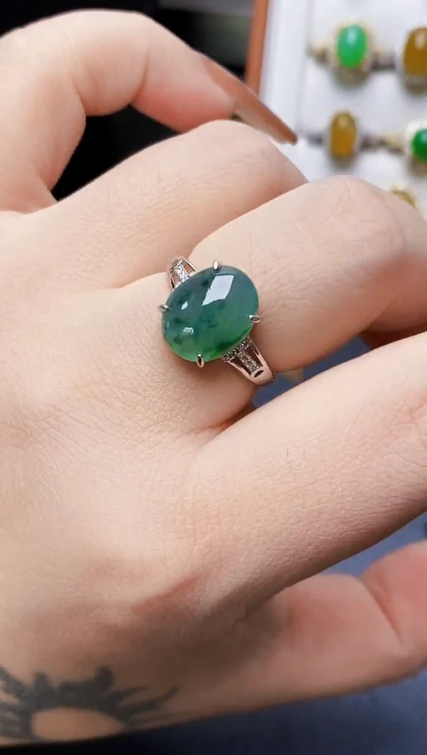 银S925镶嵌戒指翡翠1157