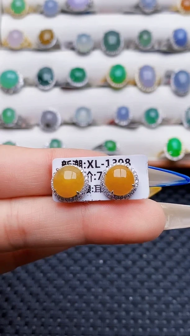 银S925镶嵌戒指翡翠0296