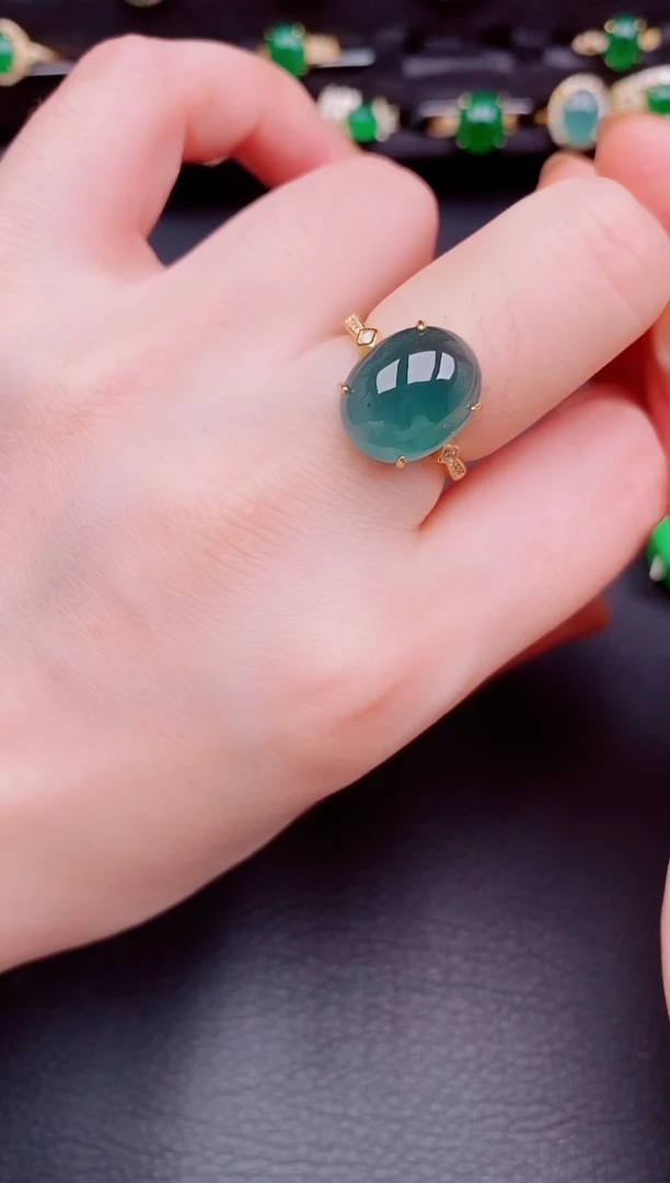 【闪购商品】翡翠戒指银S925镶嵌天然a货翡翠181