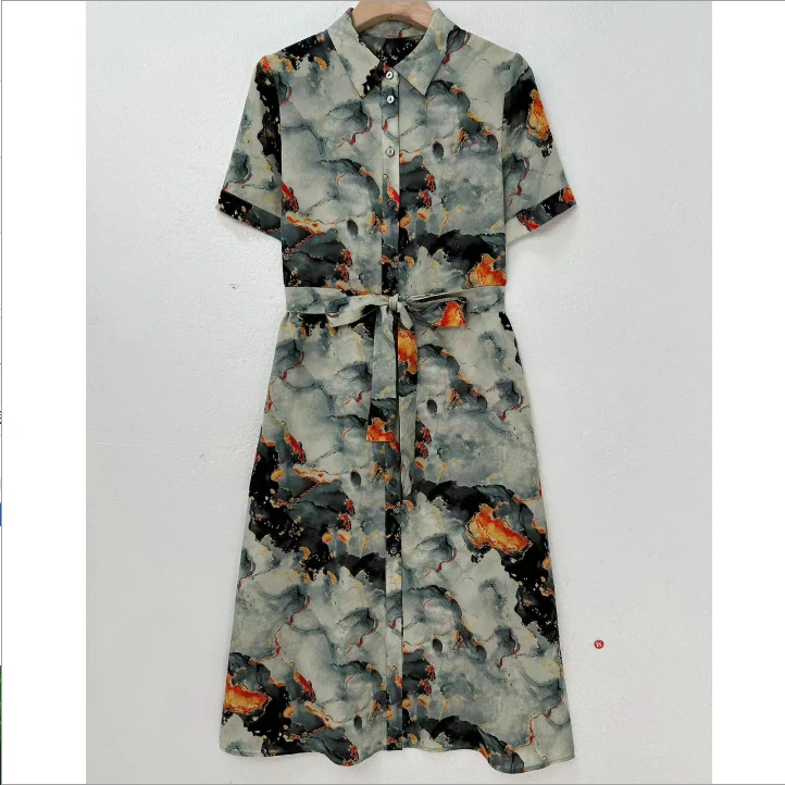 【酒自】100%桑蚕丝宽松连衣裙时尚超百搭气质轻奢简约1098  花色