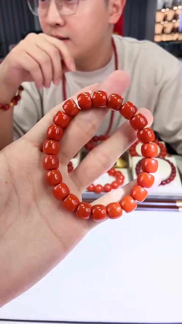 南红玛瑙瓦西直切手串10+未镶嵌一个/条