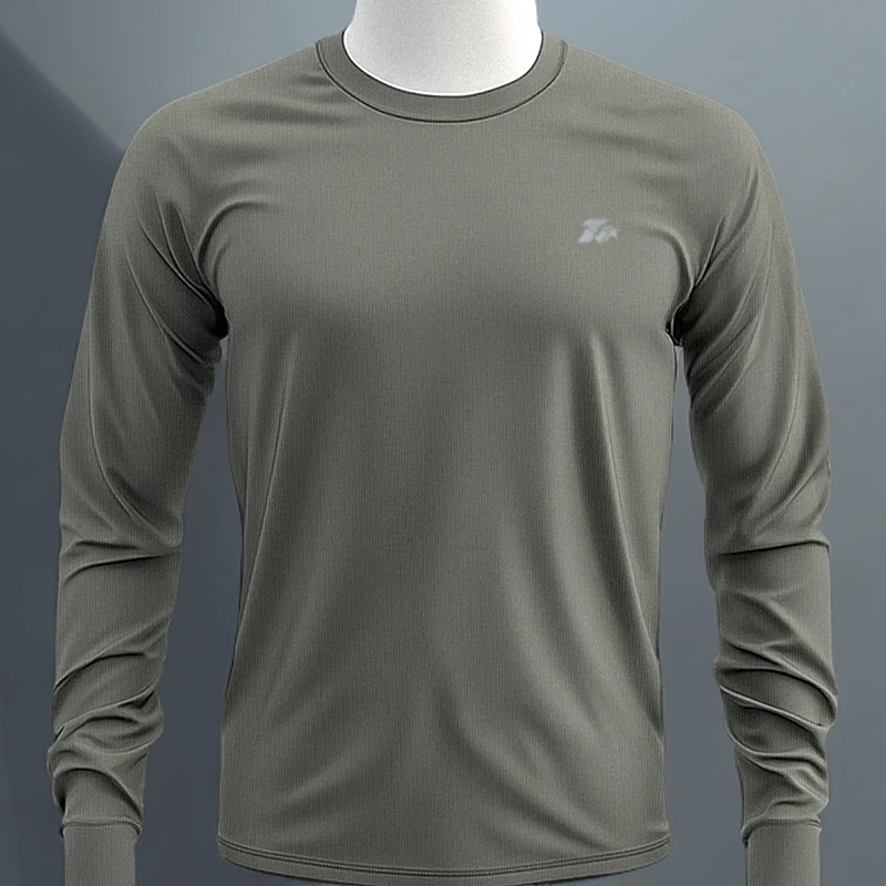 D正品配版 导湿圆领长袖 速干t恤莫代尔速干