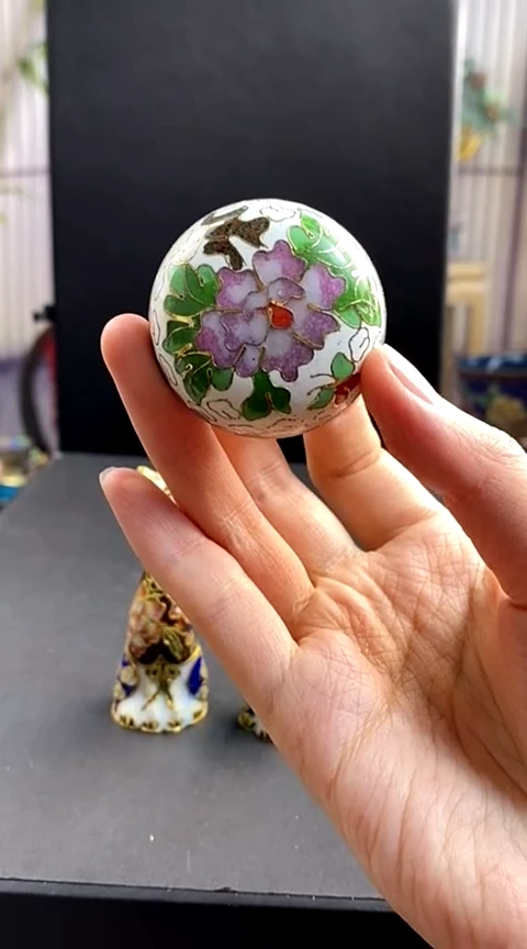 【闪购商品】非遗技艺 景泰蓝粉盒白色（微瑕）