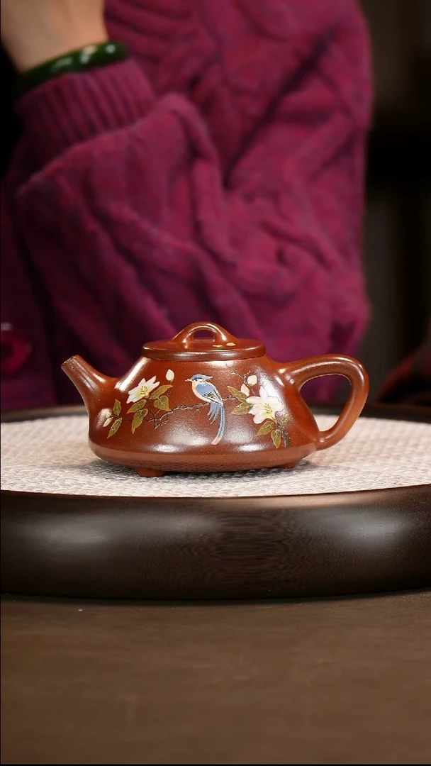 茶壶紫砂 【邵德华】黄金砂柴烧子冶石瓢   320CC