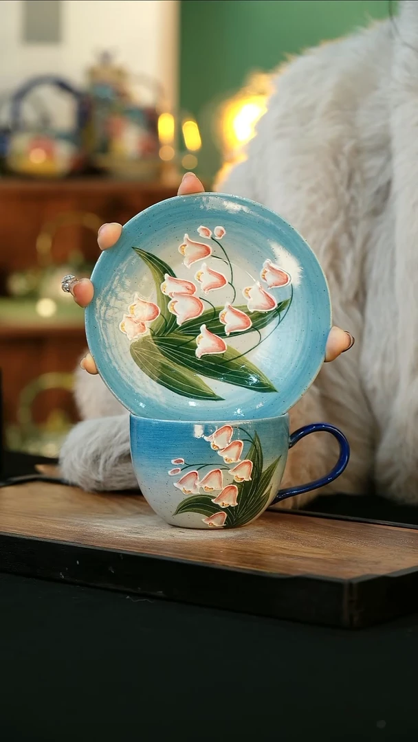 【闪购商品】杯手绘心瓷陶瓷浮力