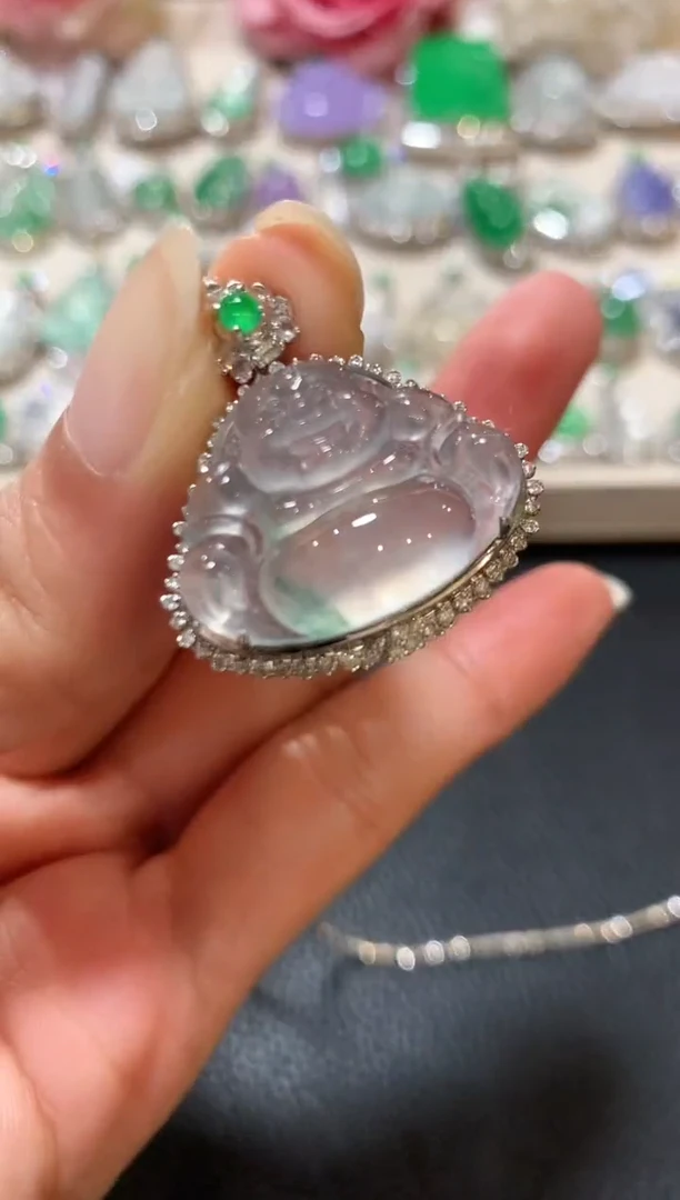 吊坠(不含链)18K金镶嵌翡翠z69