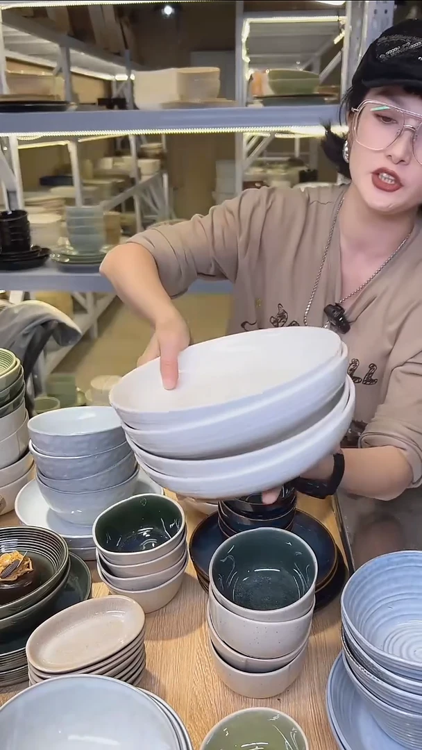 瓷299高温釉下彩陶瓷餐具默认微瑕