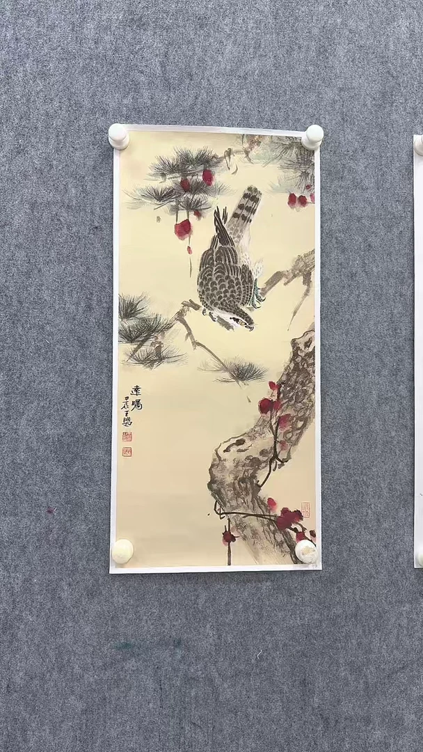 国画王老师盟绘画花鸟作品（带收藏家协会保真证书）