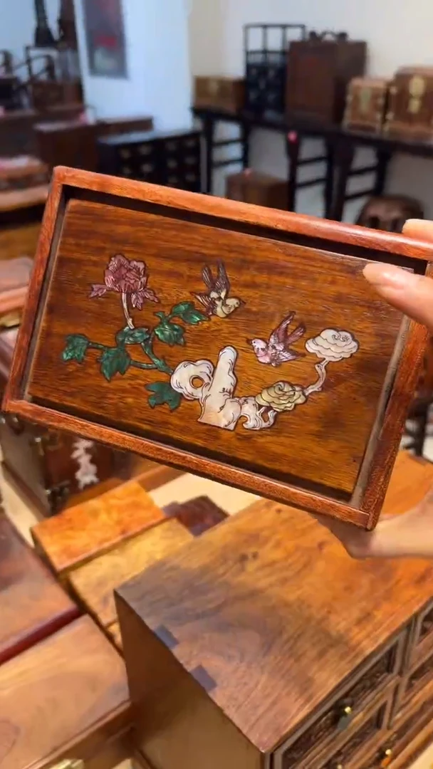 【闪购商品】木花开富贵螺钿机关盒