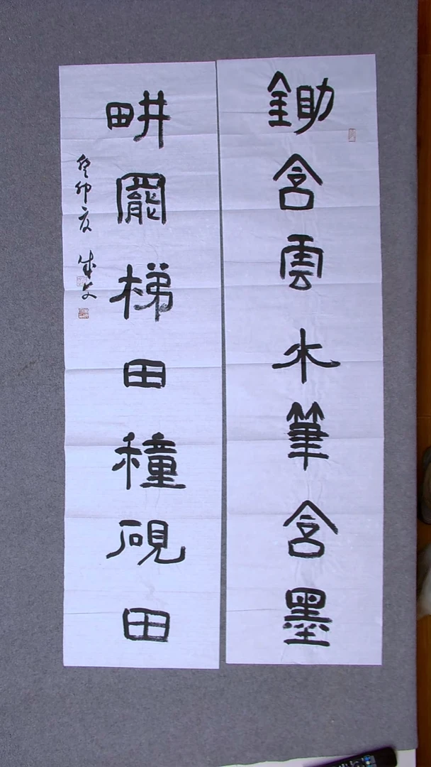 书法苟成文 甘肃138*34*2八平尺对联