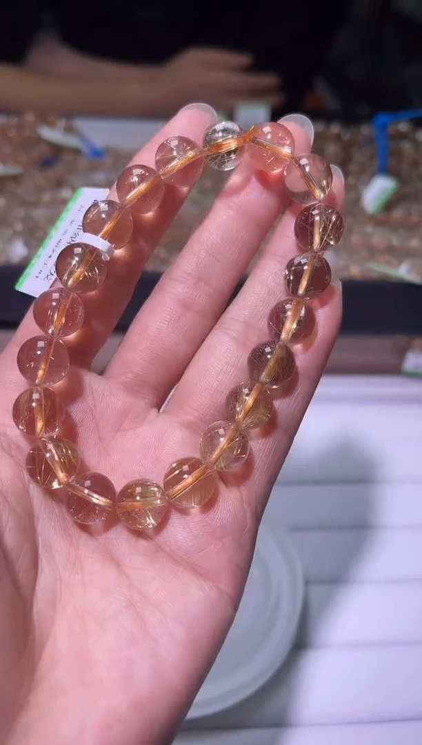 未镶嵌手链水晶J043-10mm金发晶单圈-多样性发其一