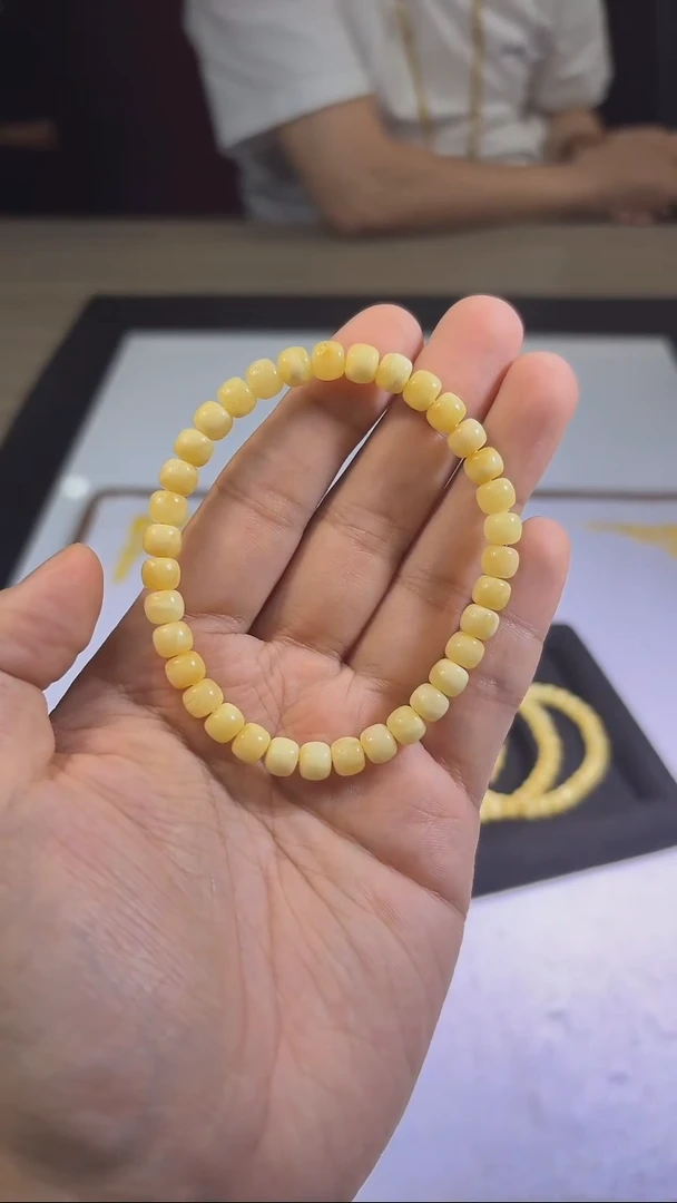 未镶嵌蜜蜡裸石精工白蜡老型珠卡6+
