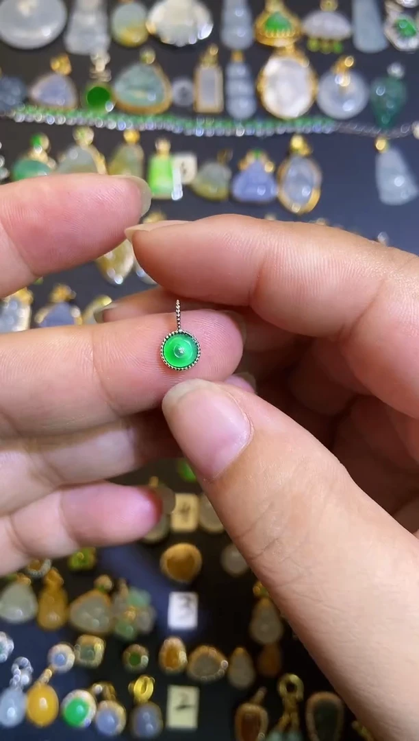 吊坠(不含链)银S925镶嵌翡翠1