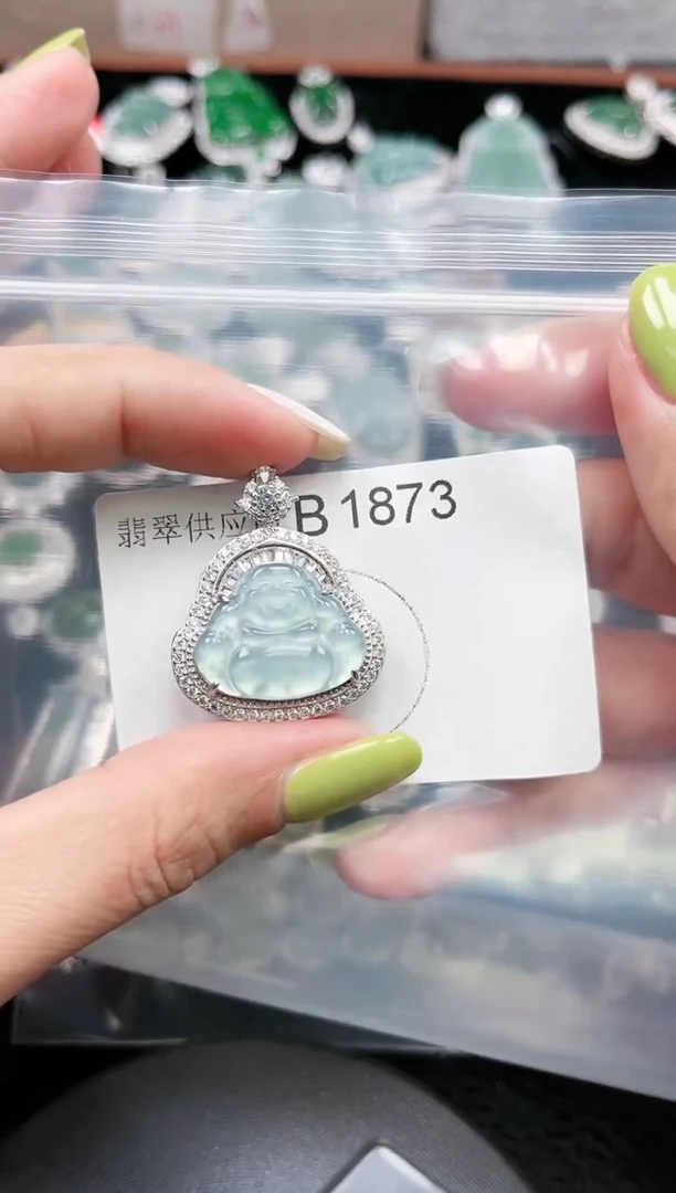 【闪购商品】翡翠颈饰未镶嵌赠皮绳1873