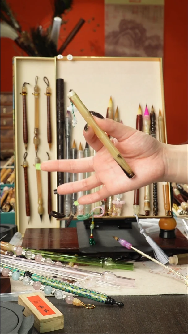 孤品高货毛笔链接 清水试笔 蘸墨不退